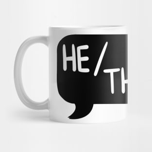 He/They Pronoun Bubble - Black Mug